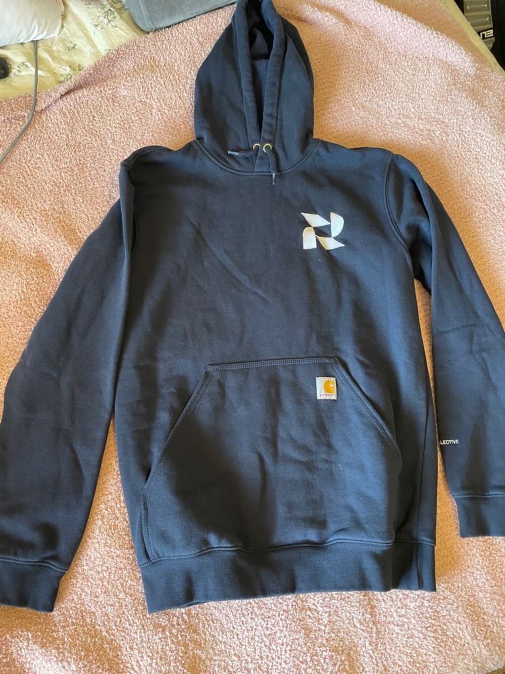 Carhartt Navy Blue Logo Pocket Sweatshirt Hoodie - Men